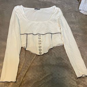 Crop top long sleeve white
